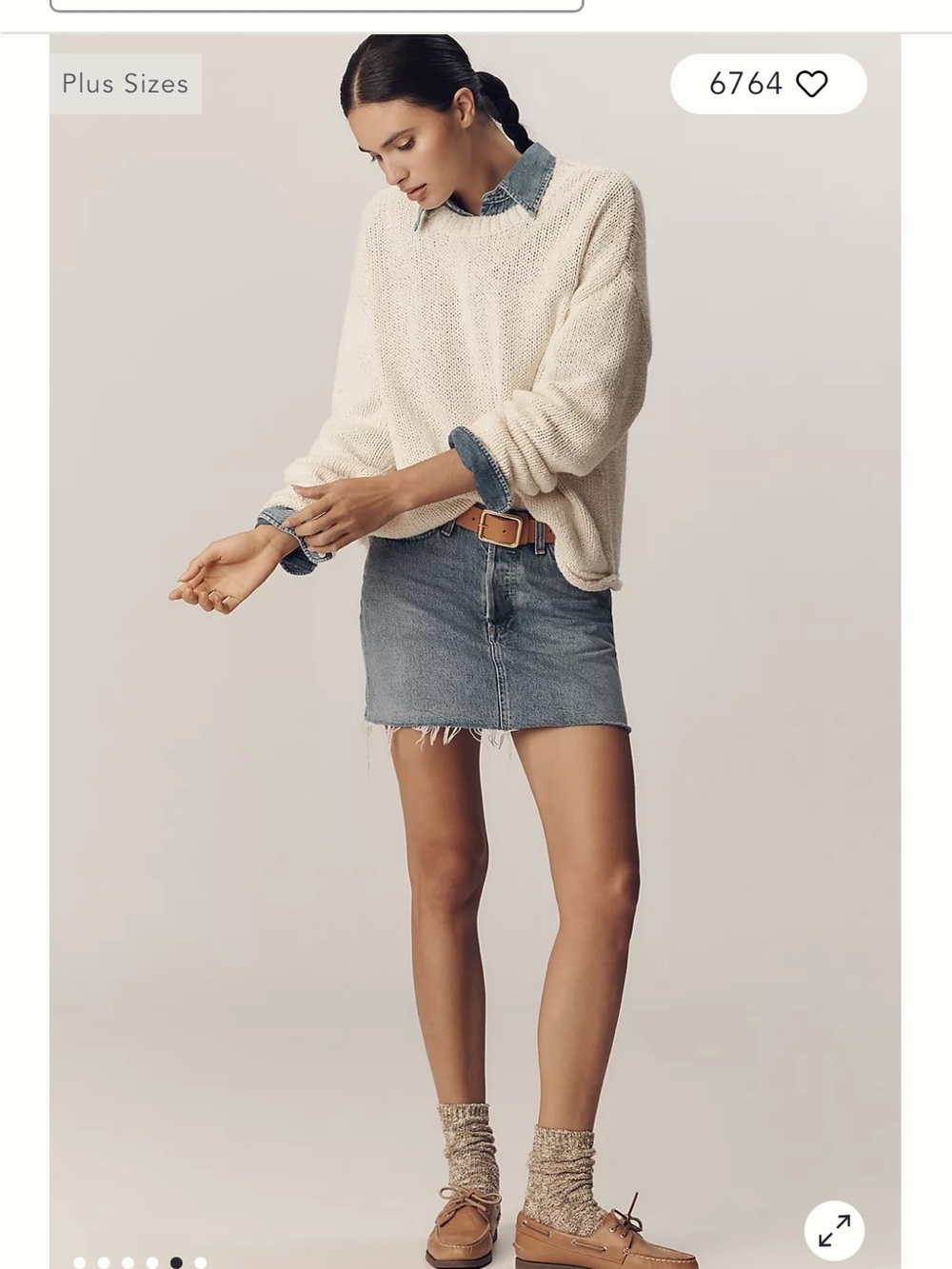 Anthropologie Pilcro Harlow Oversized Roll-Hem Sweater In Ivory Size XL NWT - Picture 11 of 11
